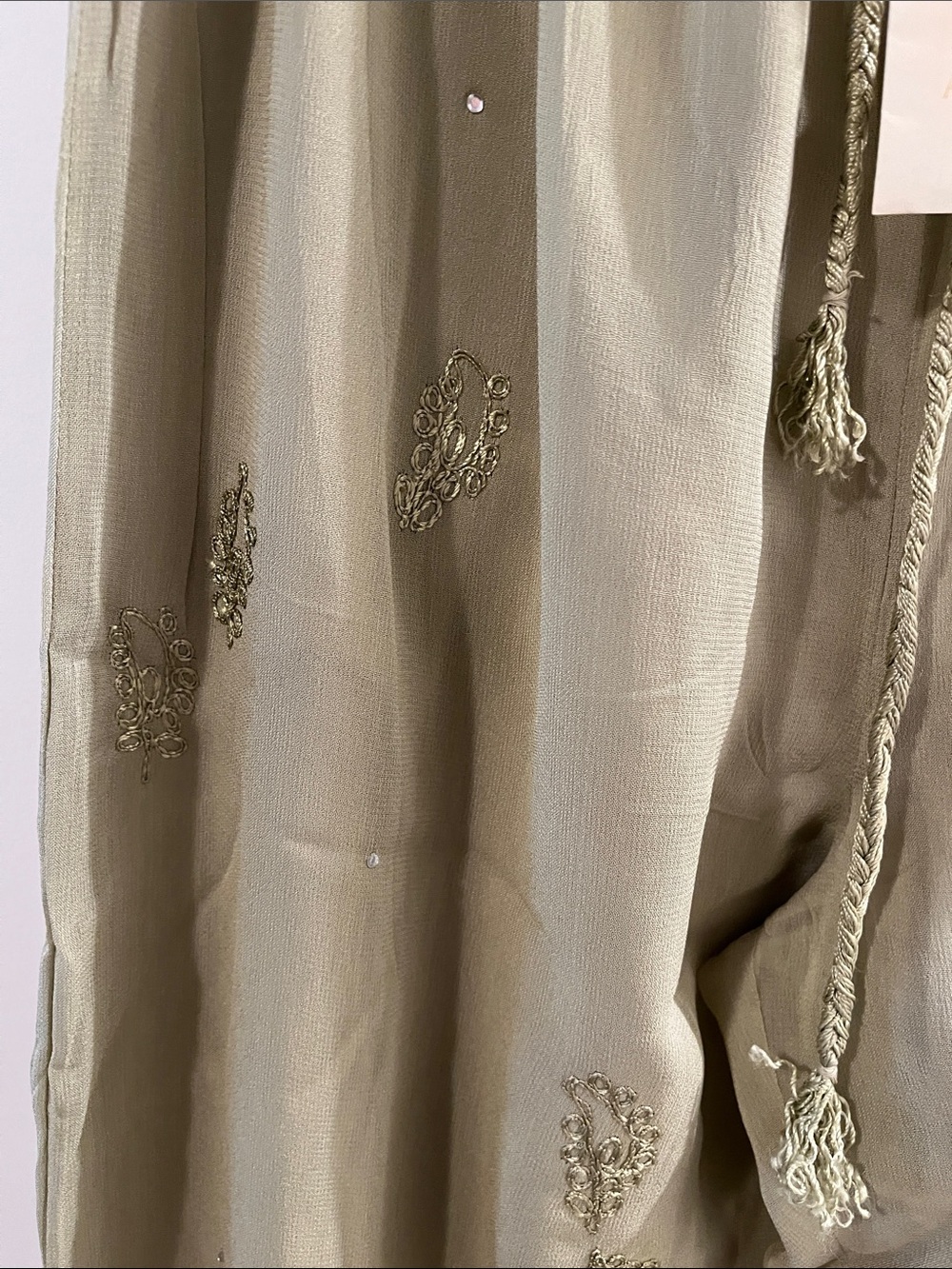Olive Green women’s Lightweight Embroidered Lounge Pants - Picture 3 of 3